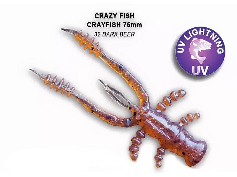 Силиконовые приманки Crazy Fish Crayfish 3" 34-75-32-6