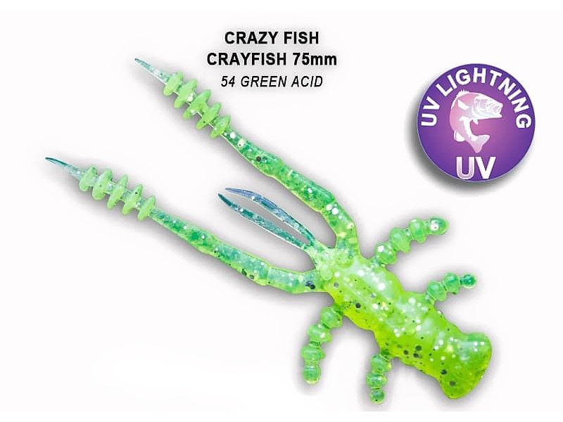 Силиконовые приманки Crazy Fish Crayfish 3" 34-75-54-6