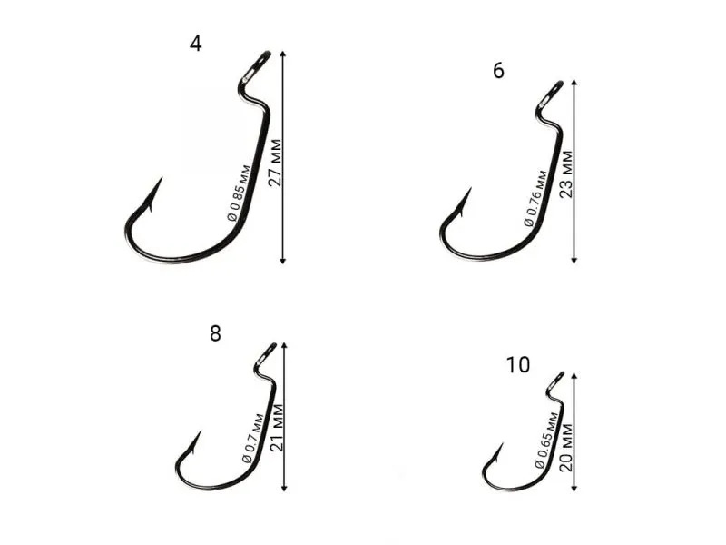 Офсетный крючок Crazy Fish DN Offset Joint Hook №4 15 шт. недорого в интернет магазине Спиннингист Лайф