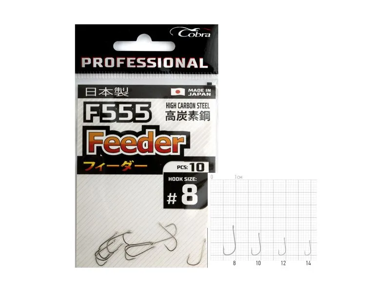 Крючки Cobra Pro Feeder серия F555 размер 014 10шт