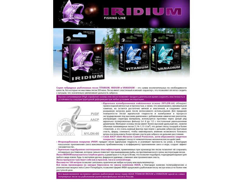 Леска Aqua NL Ultra Iridium 100m 0.18mm