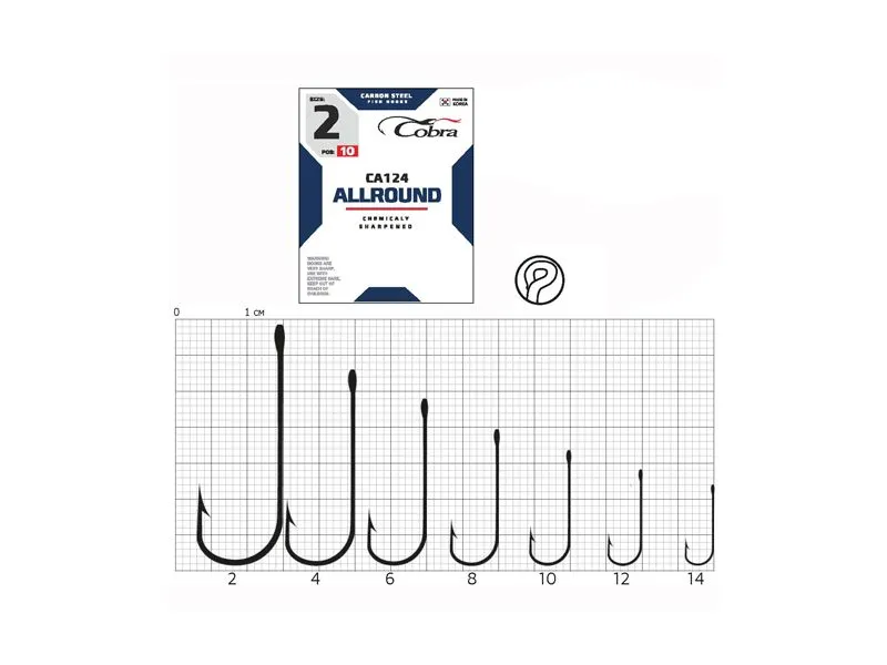 Крючки Cobra Allround серия CA124 размер 010 10шт