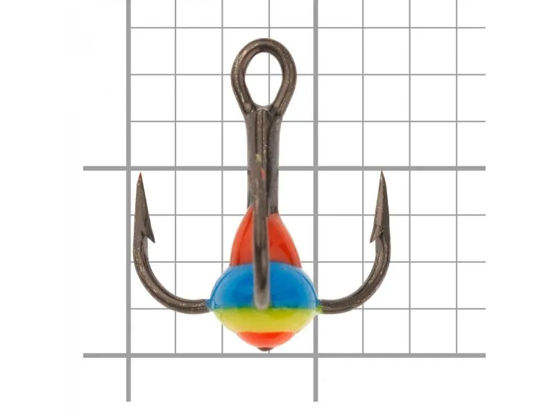Крючок тройник для приманок Lucky John с цветной каплей размер.008/14 недорого в интернет магазине Спиннингист Лайф