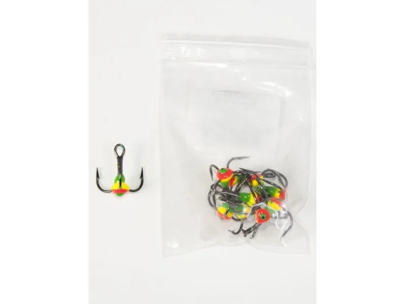 Крючок тройник для приманок Lucky John с цветной каплей размер.008/10 недорого в интернет магазине Спиннингист Лайф