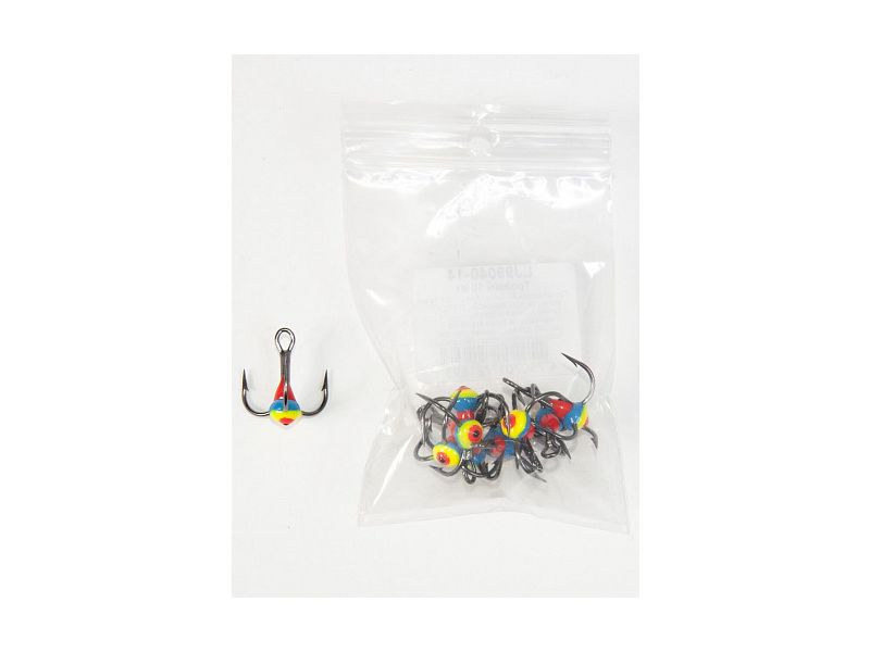 Крючок тройник для приманок Lucky John с цветной каплей размер.004/14 недорого в интернет магазине Спиннингист Лайф