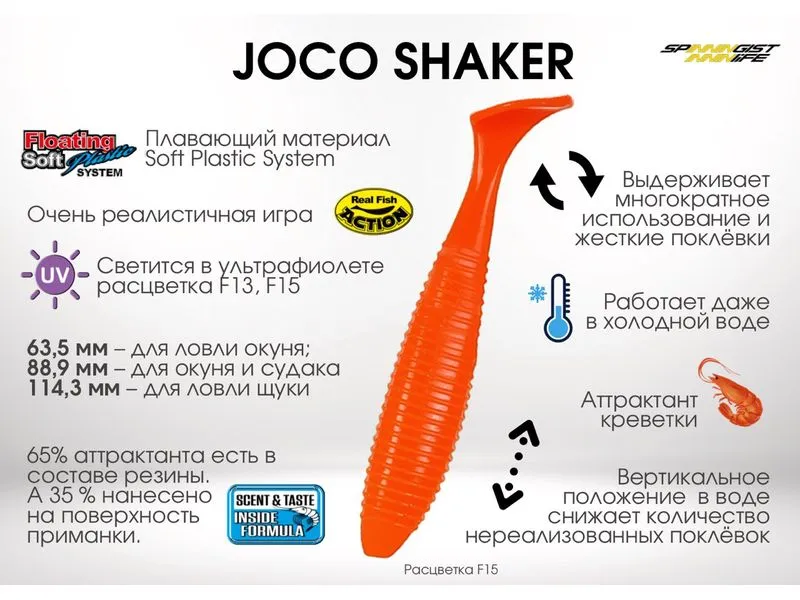 Виброхвосты съедобные Lucky John Pro Series Joco Shaker 3.5in(08.89)/F29 4шт.в интернет-магазине SpinningistLife