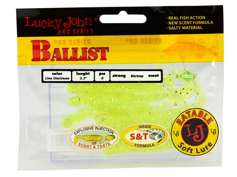 Твистеры съедобные Lucky John Pro Series Ballist 3.3in (08.40)/071 8шт недорого в интернет магазине Спиннингист Лайф