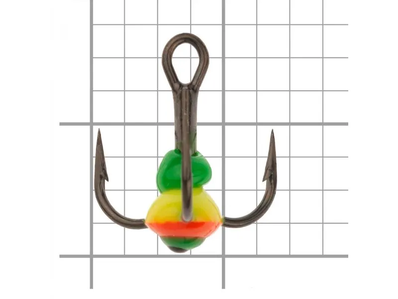 Крючок тройник для приманок Lucky John с цветной каплей размер.008/10 недорого в интернет магазине Спиннингист Лайф