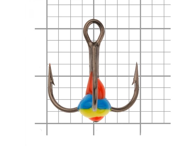 Крючок тройник для приманок Lucky John с цветной каплей размер 004/14 недорого в интернет магазине Спиннингист Лайф