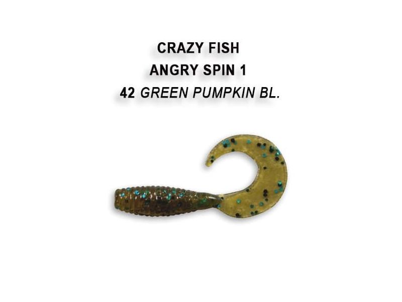 Силиконовые приманки Crazy Fish Angry Spin 1" 20-25-42-6