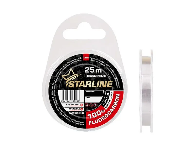 100% флюорокарбон Starline 25m transparent 0,45mm купить в Казани с доставкой по России в рыболовном интернет-магазине Spinningistlife