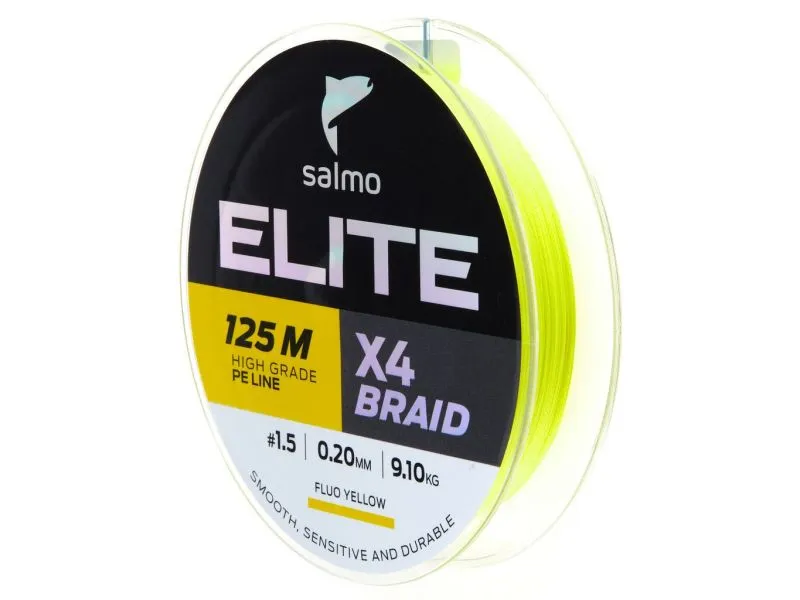 Леска плетёная Salmo Elite х4 Braid Fluo Yellow 125/020 купить в Казани с доставкой по России в рыболовном интернет-магазине Spinningistlife