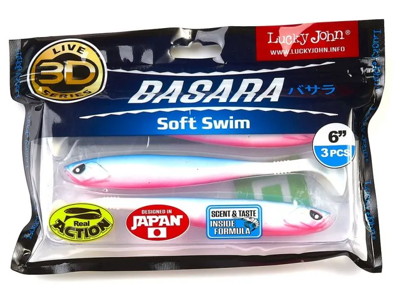 Виброхвосты Lucky John 3D Series Basara Soft Swim 6.0in купить в Казани с доставкой по России в рыболовном интернет-магазине Spinningistlife