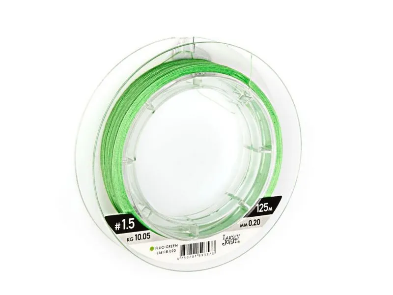 Леска плетёная Lucky John Vanrex х8 Braid Fluo Green 125/020 недорого в интернет магазине Spinningist Life